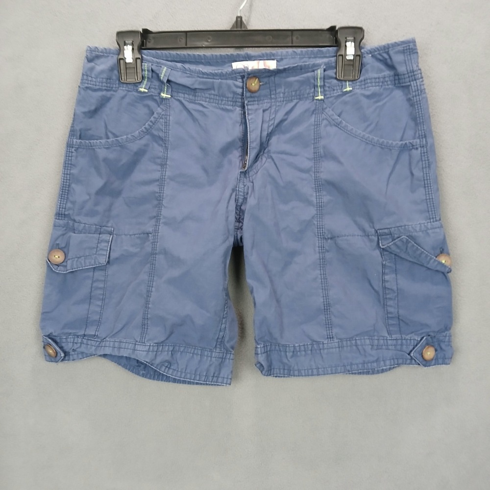 OP Ocean Pacific Cargo Shorts Womens 5 Junior Blue Cotton Utility Pockets Hiking